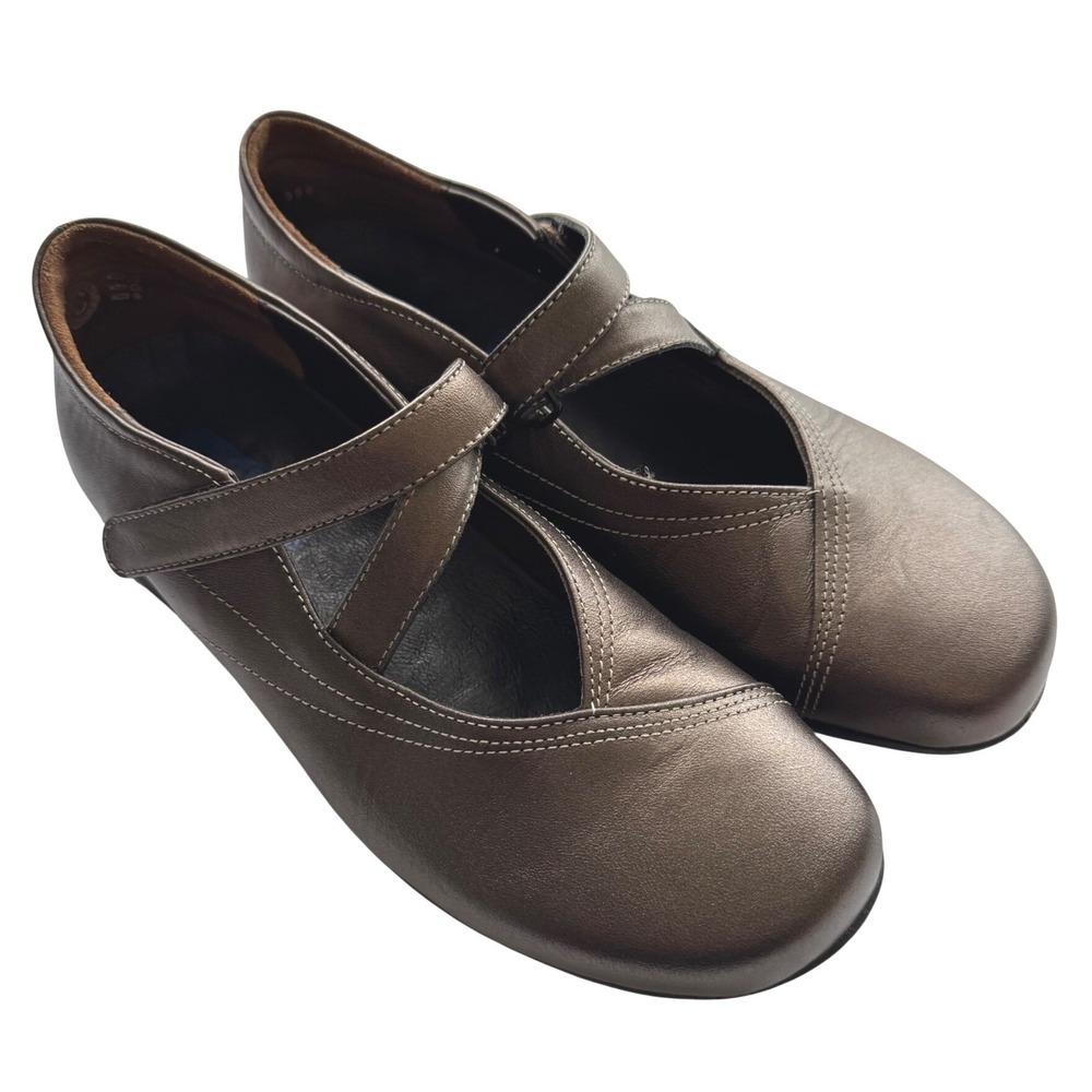Wolky Passion Mary Jane Z Strap Shoes Size 38‎ Bronze Metallic
